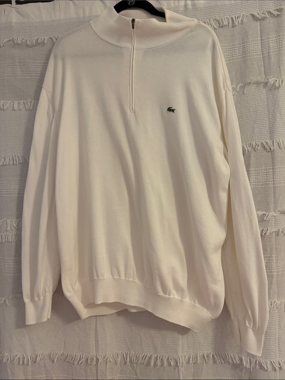 Lacoste Men's Cream Half-Zip Pullover Sweater